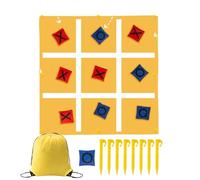 Jeu de Lancer de Pouf, Divertissement à Large portée, 1 Ensemble, Jeu de Lancer de canettes de Carnaval, Tissu T IC Ta c Toe avec Pouf, Installation Rapide, pour garçon Fille Adulte Famille intérieur