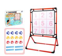 Jeu de Lancer Enfants Cible 3x3 Numéros 1 à 9 Support Indépendant Antidérapant Balles en Mousse Prise Facile Plastique Tissu Résistant à l'eau Adapté pour Parc Piscine Maison Fêtes