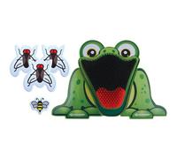 Schildkröt Jeu de Lancer Feed The Frog, Trés Amusant, 1 Grenouille comme Cible, 3 Mouches + 1 Abeille comme Disques de Lancement, Pieds Pliables, +4 Ans, 970309