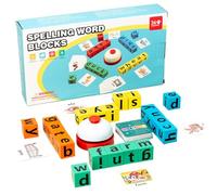 Jeu de lettres de correspondance - 28x15.5x5cm Cm Spelling Words Toys, Kids Spelling Block Toy, Bois Courtettes de lecture de voyelle Tri Tri Games des orthographes | Jeu de conseil de bataille multij