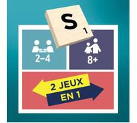 Jeu de lettres - MATTEL GAMES - JGR63 - Scrabble Classique 2 en 1 - Lettres en bois - Mode coopératif