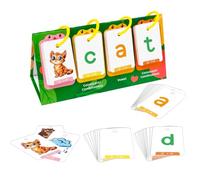 Jeu de lettres sonores, cartes flash phoniques, activités de lecture d'orthographe pour , garçons et filles, pratique de l'alphabétisation précoce, utilisation à la maison ou en classe, 21 x 10