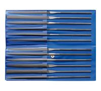 Jeu de limes à aiguille de précision CORRADI®, 12 éléments, dans un étui en plastique, Long. : 200 mm, Taille 0