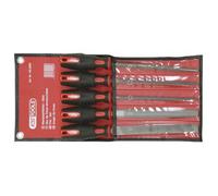 KS Tools – Jeu de 5 limes emmanchées 140.3000 – 200 mm, poignée bi-matière