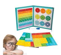 Jeu de livres de fraction en bois - Manipulation de mathématiques magnétiques - Jeu éducatif pour l'école primaire - Outil pédagogique pratique - Activité pédagogique - Pour élèves - Exercice