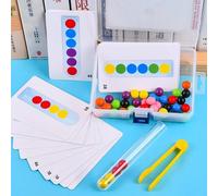 Jeu De Logique Et De Concentration Montessori Pour Enfant,Jouet Éducatif Avec Tubes À Essai,Billes Et Pince,Entraînement À La Motricité Fine,Idéal Comme Aide Pédagogique - Type With Box
