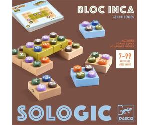 Jeu de logique solo Djeco Bloc Inca 60 défis 16 blocs en bois Multicolore