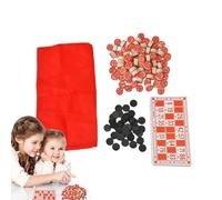 Jeu De Loto Russe - Ensemble De Tonneaux En Bois Vintage, Kit De Jeux De Société De Bingo Familial Classique, Jouets Éducatifs De Stratégie Traditionnelle, Pack D'activités De Groupe De Camping Portab