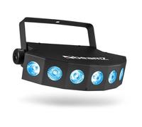 BeamZ Fingers7 Jeu de Lumière RGBW - Modes DMX 4 ou 7 Canaux, Mode Automatique, Mode Détection du Son, Fonction Maître/Esclave, Affichage LED, Télécommande, Idéal pour Animer vos Soirées