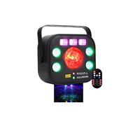 Jeu de lumière FULLMOON - DMX 5-EN-1 AVEC WASH LED RGBW 4-en-1, UV, LAS R+G, STROBO 20 flashes/sec. & ASTRO