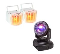 JEU DE LUMIERE PACK DE 3 EFFETS Dj 2 DERBY + 1 LYRE LMH LED BAR CLUB DISCO SOIREE PA SONO ANNIVERSAIRE CADEAUX