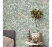 Papier Peint Texturé Fleurs De Trèfle Feuilles Vinyle Erismann 10415-07 Sauge