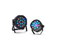 Jeu de lumière-Projecteur PAR LED 18x1W RVB-Projecteur PAR MINI + Dôme ASTRO LED RVB-DMX MONTANA-AYDENE