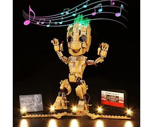 Jeu de lumières LED pour Lego I Am Groot, Ensemble d'éclairage de décoration de version musicale pour Lego 76217 Marvel I Am Groot Toy Creative Toy Lights Set (Pas de modèle Lego)
