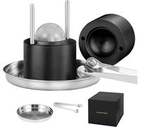 Jeu de machines à glaçons 60 mm - Bac à glaçons et à boules de glace avec pince à glace & bac à égouttures - Bac à glaçons en aluminium noir résistant pour whisky, americano et jus de fruits