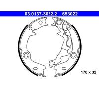 Jeu de mâchoires de frein, frein de stationnement 03.0137-3022.2 ATE pour KIA