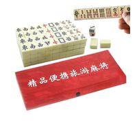 Jeu de Mahjong - 144 pions colorés et complets, portable et compact, avec accessoires, pièces durables et faciles à manipuler | Jeu de société de mahjong pour la famille, les amis, les débutants et