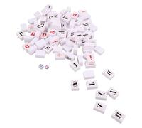Jeu de Mahjong Alphabet Portable pour Garçon et Filles, Lettres Anglaises | Tuiles Blanches en Papier et Plastique, Rangement Compact, Apprentissage Ludique, Camping et Tutorat