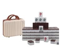 Jeu de Mahjong avec 144 carreaux et boîte de rangement pour fêtes - Ensemble de Mah Jong chinois classique
