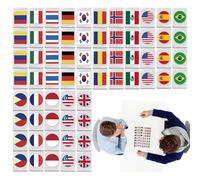 Jeu de Mahjong, blocs de jeu d'évasion au bord de la mer, jeux de jeu Mahjong de 64 jetons avec motif de drapeau, blocs de jeu au bord de la mer de 64 carreaux de 34 mm pour amis, femmes, filles