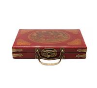 Jeu de Mahjong de Taille Voyageur,Ensemble Complet de Mahjongg Taille Mini - Ensemble de Jeu de 3chinoise Traditionnelle, Mah Jong, Mahjongg, Mah-Jongg, Mah Jongg, Majiang