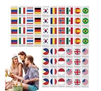 Jeu de Mahjong, ensemble de Mahjong de voyage - Blocs de jeu à motif de drapeau, 65 pièces,Jeu de tuiles pour fête de famille, puzzle en bloc d'évasion en bord de mer, jeux de société amusants