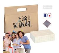 Jeu de Mahjong - Jeu de Mahjong portable - Petite table Mahjong - Jeu de société Mahjong - Jeu familial de Mahjong - Comprend une nappe, un sac de transport, des dés et une règle carrelée