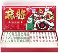 Jeu de Mahjong,Mini Jeu de Mahjong Chinois,Structure Solide,Jeux de société Traditionnels Chinois Majiang,144 tuiles