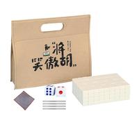 Jeu de Mahjong portable, jeu de Mahjong chinois | Petit paquet de voyage Mahjong - Jeu de société Mahjong, jeu familial de Mahjong comprenant une nappe, un sac de transport, des dés et une règle en