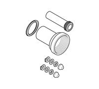 Geberit - Kit de raccordement Geberit pour toilettes suspendues, longueur 18,5 cm, avec joint annulaire : D90 mm, D1 = 45 mm, chromé mat (152.404.46.1)