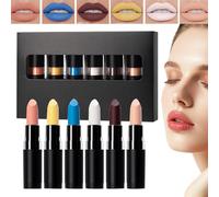 Jeu de Maquillage pour Lèvres,Teinte Noire Intense Pigmentée Modulable | Accessoire de Maquillage d'Halloween, Set de Rouge à Lèvres pour Voyage et Festival