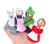Jeu De Marionnettes À Doigts, Petit Chaperon Rouge Et Loup Féerique, Ensemble De Jouets