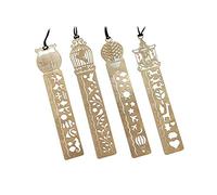 Jeu de marque-pages en métal - Lot de 4 règles Amupper avec modèles de dessin pour le bureau, l’école, pour enfants ou étudiants, pour décorer le papier à lettres, les albums de photos, les agendas ou les journaux intimes