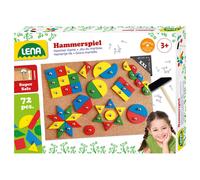 Jeu de marteau LENA 72 plaquettes colorées, marteau inclus Clous et papier liège