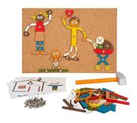 Small Foot Design – Jeu marteau et clous Maison & Famille – Bois, planche en liège – Dès 3 ans