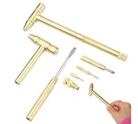Jeu de marteaux, mini jeu de marteaux, tournevis en métal doré 6 en 1, petit outil multifonction portable pour réparer des montres, des bijoux et d'autres petites pièces