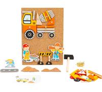 Small Foot 11573 Jeu de Clous Chantier en Bois et liège, avec Motifs sur Le Chantier, à partir de 6 Ans