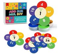 Jeu de mathématiques amusant STEM jouet pour s'entraîner à multiplier, division, ajouter et soustraire une salle de classe pour les enfants à partir de 6 ans et l'éducation à la maison, jeu de carte à