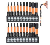 Jeu De Mèches llen | Kit Perçage Hexagonal Acier S2 Métrique et Impérial - Jeu De Douilles De Tournevis Hexagonales - pour Plomberie Électricité Automobile Mécanique Construction