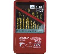 Jeu De Mèches Cobalt Métal Dedra Wits25 Hss+Cobalt+Tin, 135°, 25Pcs