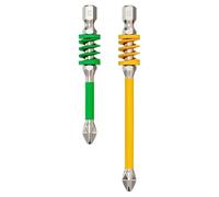 Jeu De Mèches De Tournevis | 2 Pièces Aimantés - Outil Métallique Robuste À Ressort Antidérapant Pour Bricolage Plaques De Plâtre Électronique Maintenance Bâtiment