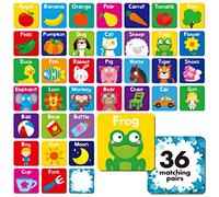 Jeu de Mémoire, 72 PCS Cartes de Correspondance des Premiers Mots pour Les Tout-Petits 36 Paires de Cartes de mémoire Jouets éducatifs pour Les Enfants d'âge préscolaire 4 5 6 Ans