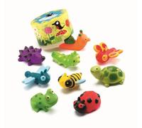Djeco - Jeu de mémoire Little mémo, 9 animaux, 15 jetons fleurs, dès 2 ans