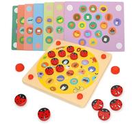 Jeu de Mémoire Jardin des Coccinelles en Bois, Jeux en Bois avec 8 Motifs Amusants pour Enfants pour 3, 4 et 5 Ans. pédagogiquement testé, Stimule Concentration und Mémoire par Le Jeu