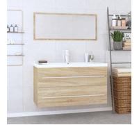 Jeu de meubles de salle de bain - VIDAXL - Meuble étagère + Cabinet sous lavabo - 3 pièces Chêne sonoma - 90x38,5x48 cm fr_20581295