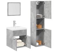 Jeu de meubles de salle de bain - VIDAXL - Meuble étagère + Cabinet sous lavabo - 3 pièces gris béton - 41x38,5x46 cm fr_80897417