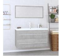 Jeu de meubles de salle de bain - VIDAXL - Meuble étagère + Cabinet sous lavabo - 3 pièces Gris béton - 90x38,5x48 cm fr_18154940