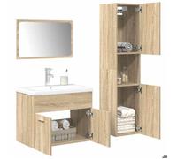 Jeu de meubles de salle de bain - VIDAXL - Meuble étagère + Cabinet sous lavabo - 4 pièces chêne sonoma - 60x38,5x46 cm fr_51206184