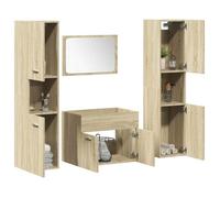 Jeu de meubles de salle de bain - VIDAXL - Meuble étagère + Cabinet sous lavabo - 4 pièces chêne sonoma - 60x38,5x46 cm fr_63224124
