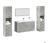 Jeu de meubles de salle de bain - VIDAXL - Miroir de salle de bain + armoire de sol - 4 pièces gris béton - 90x38.5x46 cm fr_1886400